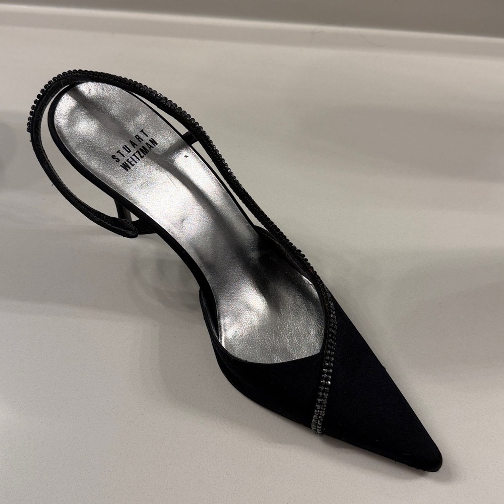 Stuart Weitzman jewel encrysted sling backs gorgeous shoe sz 9.5 pristine $595